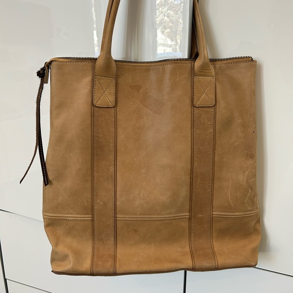 All Saints leather tote bag with deep burgundy pony skin insert - Picture 3 of 16